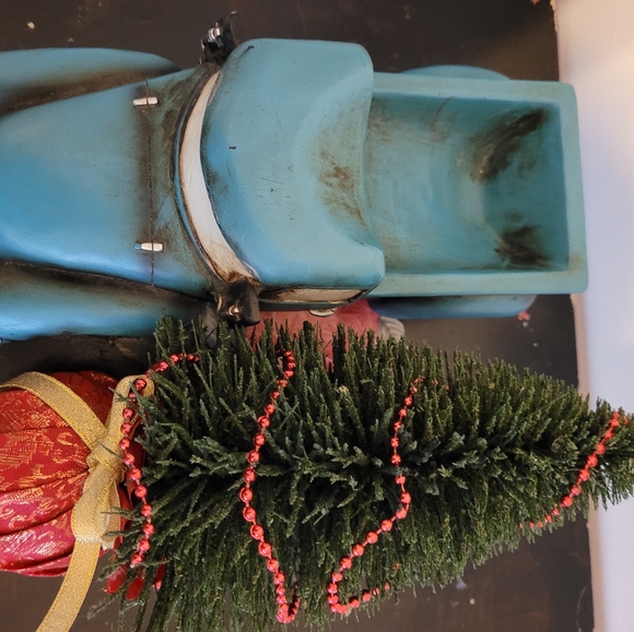 Vtg style Blue Truck And Christmas Tree - Picture 5 of 13